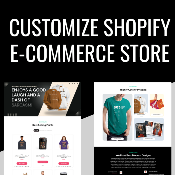 customizing shopify products ecommerce website